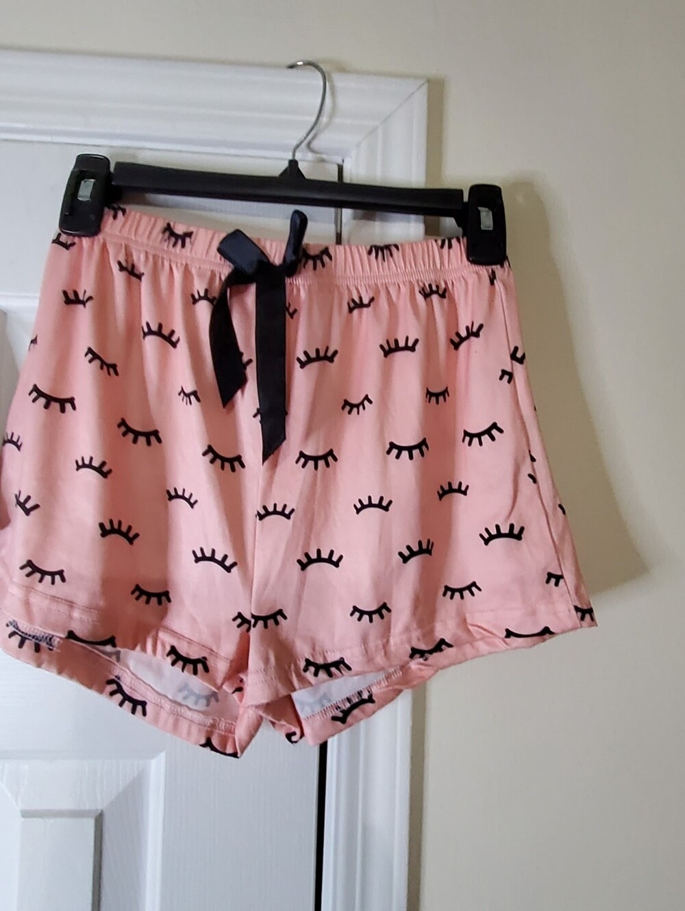 Girl's 2 Piece Cat Face Pajama Short Sleep Lounge Tee Set Black/Pink - Picture 6 of 12